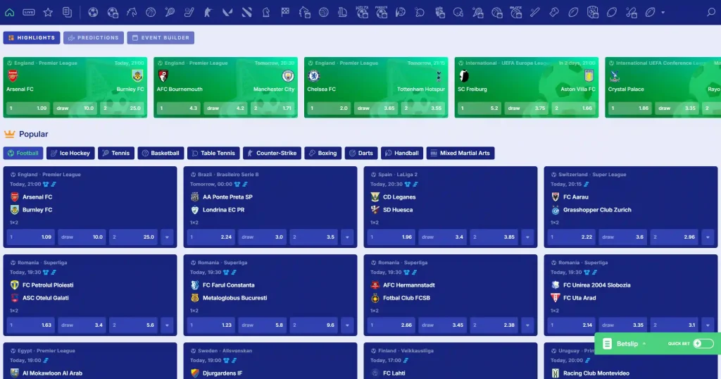 TrustStake Casino sportsbook with live football betting and match odds
